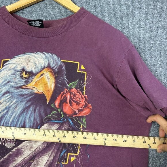 1992 3D EMBLEM AMERICAN BIKER Bald Eagle Threadbare Distressed Vintage large - Picture 8 of 9